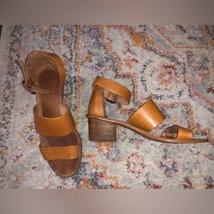 Madewell Double Strap Block Heel Sandals w/ Ankle Strap